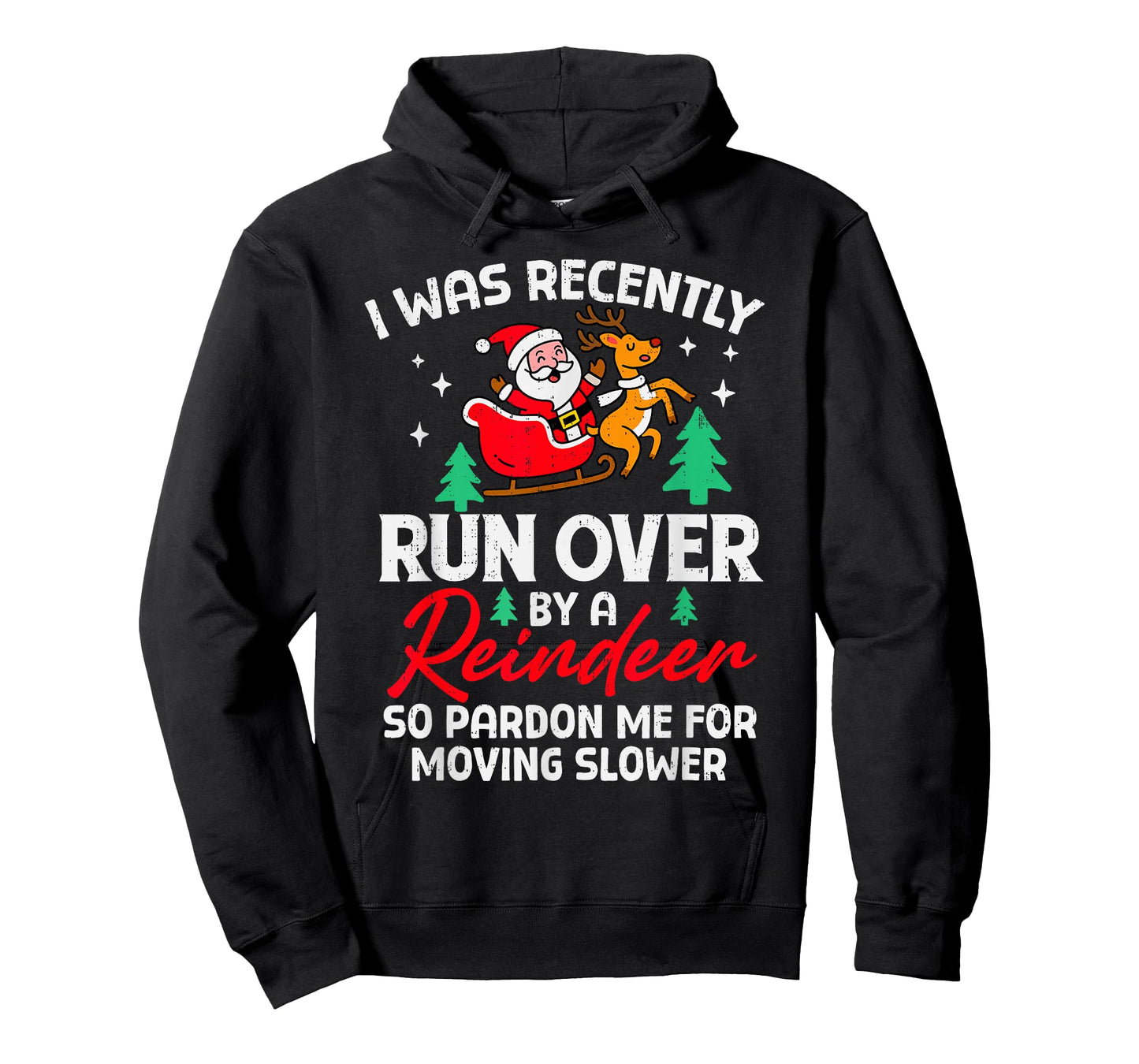 Funny Reindeer Xmas Runover Christmas Men Women Grandma T-Shirt
