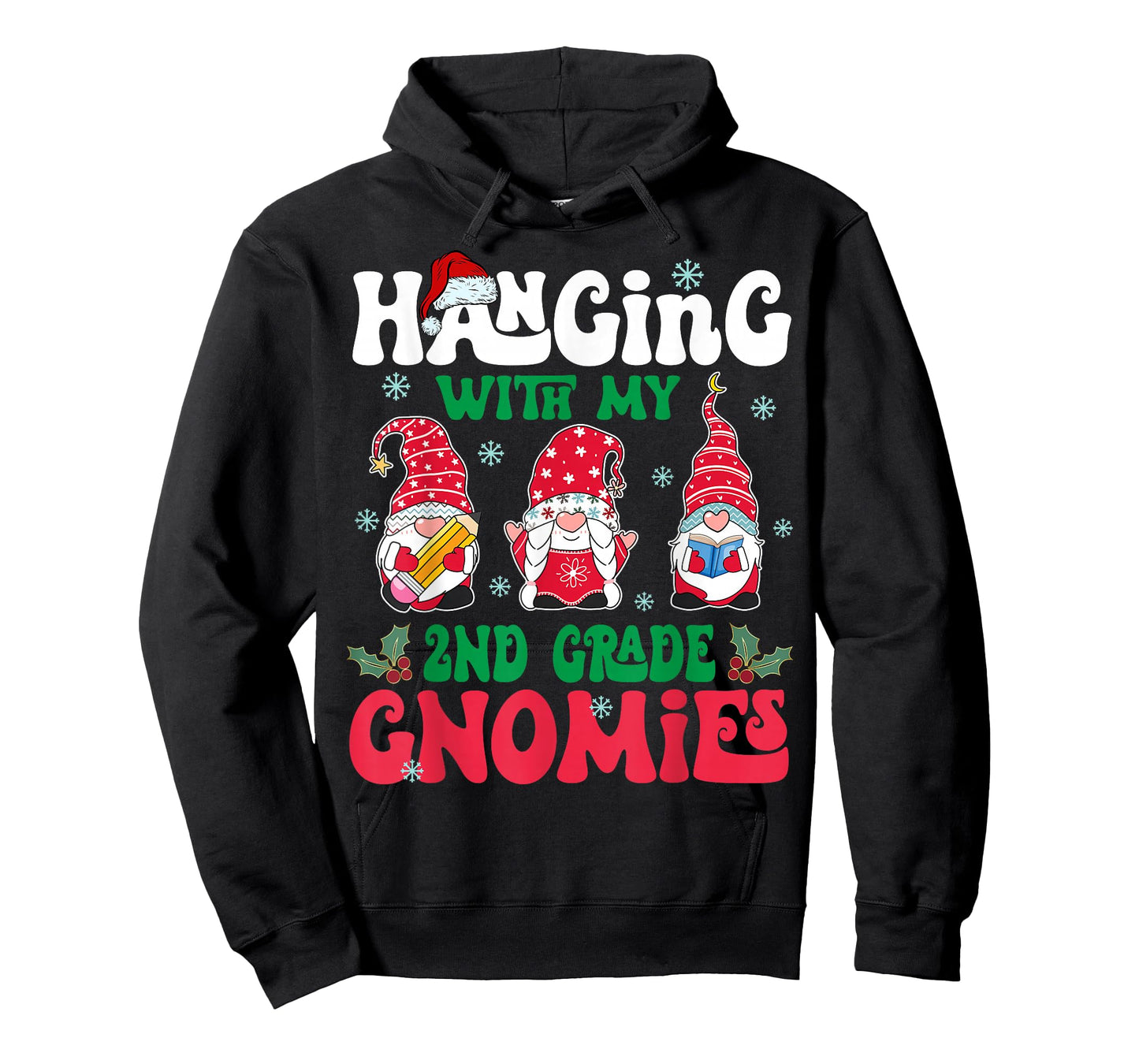Hanging with My 2nd Grade Gnome Christmas Funny Teacher Kids T-Shirt