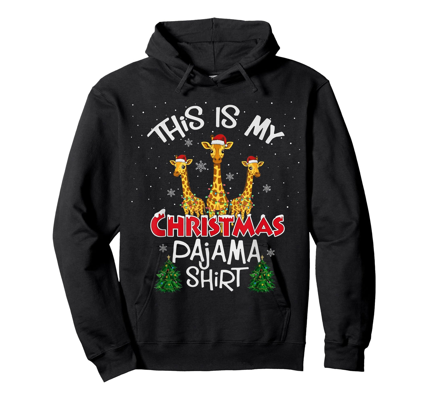 This is My Christmas Pajama Shirt Giraffe Animal Funny Xmas T-Shirt