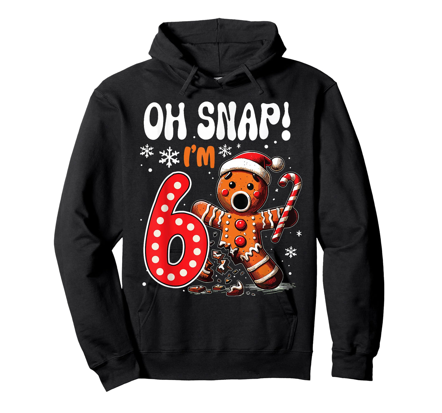 Oh Snap I’m 6 Gingerbread Funny Christmas Birthday T-Shirt