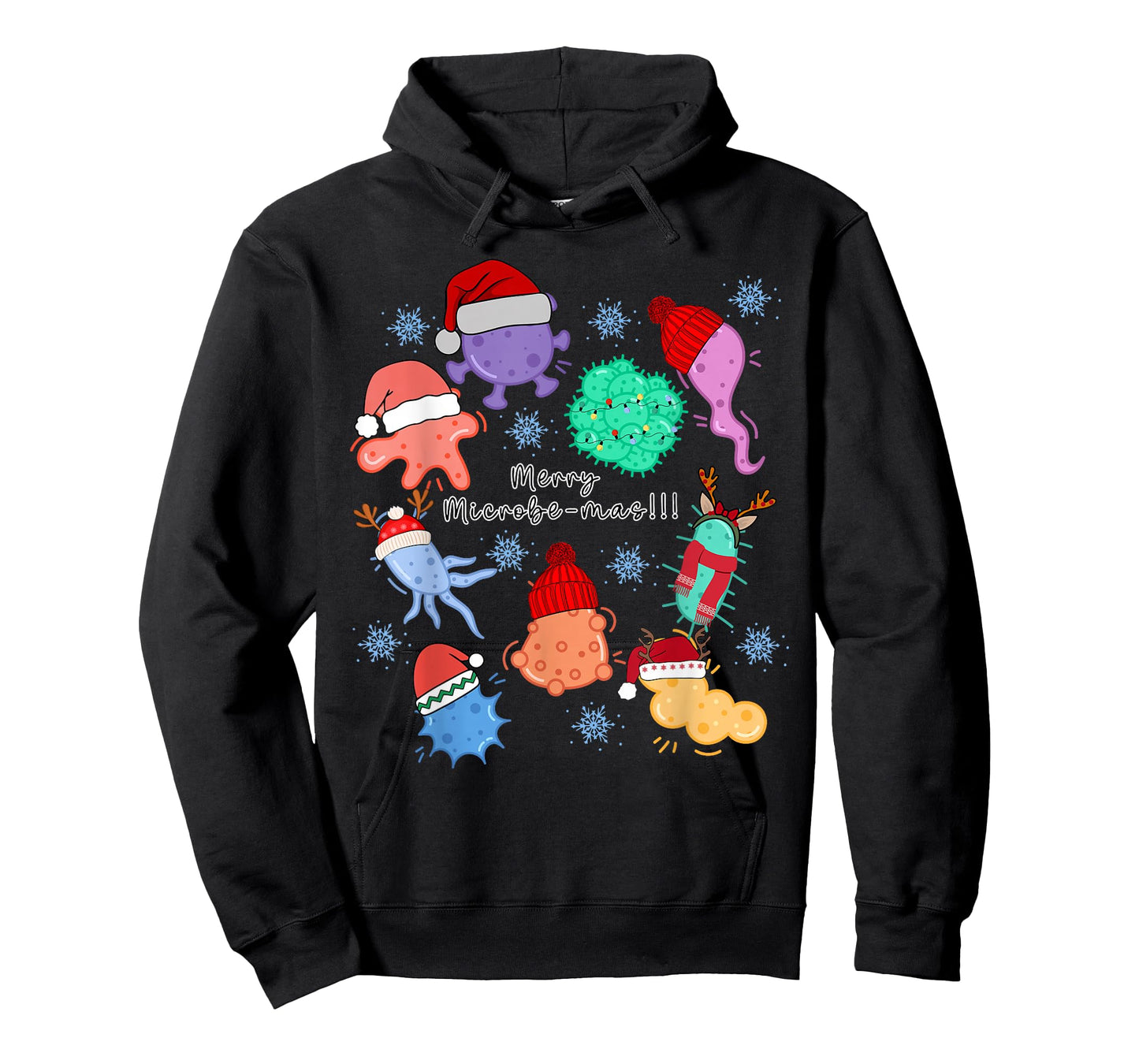 Funny Christmas Microbiology Bacteria Santa Science Teacher T-Shirt