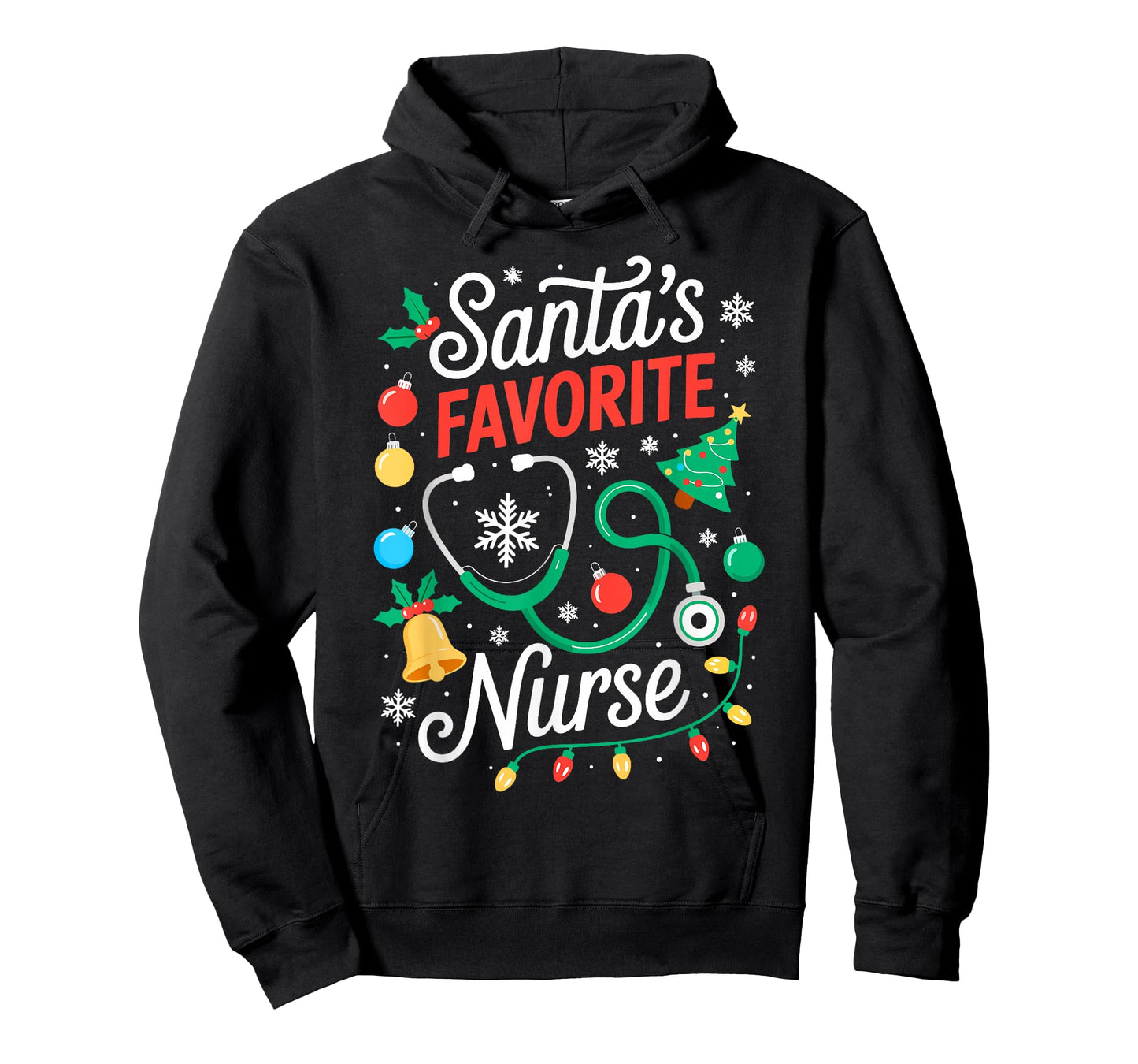 Santa's Favorite Nurse Shirt Men Women Funny Christmas Nurse T-Shirt