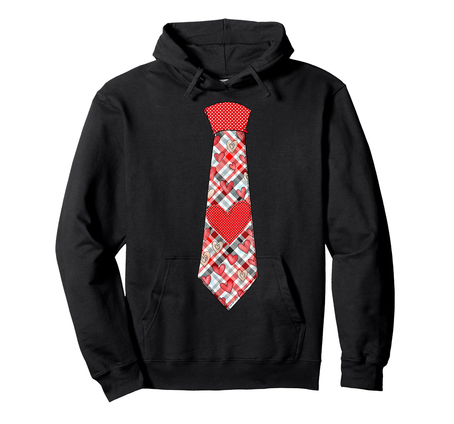 Valentine Heart Plaid Tie Boys Toddler Kids T-Shirt