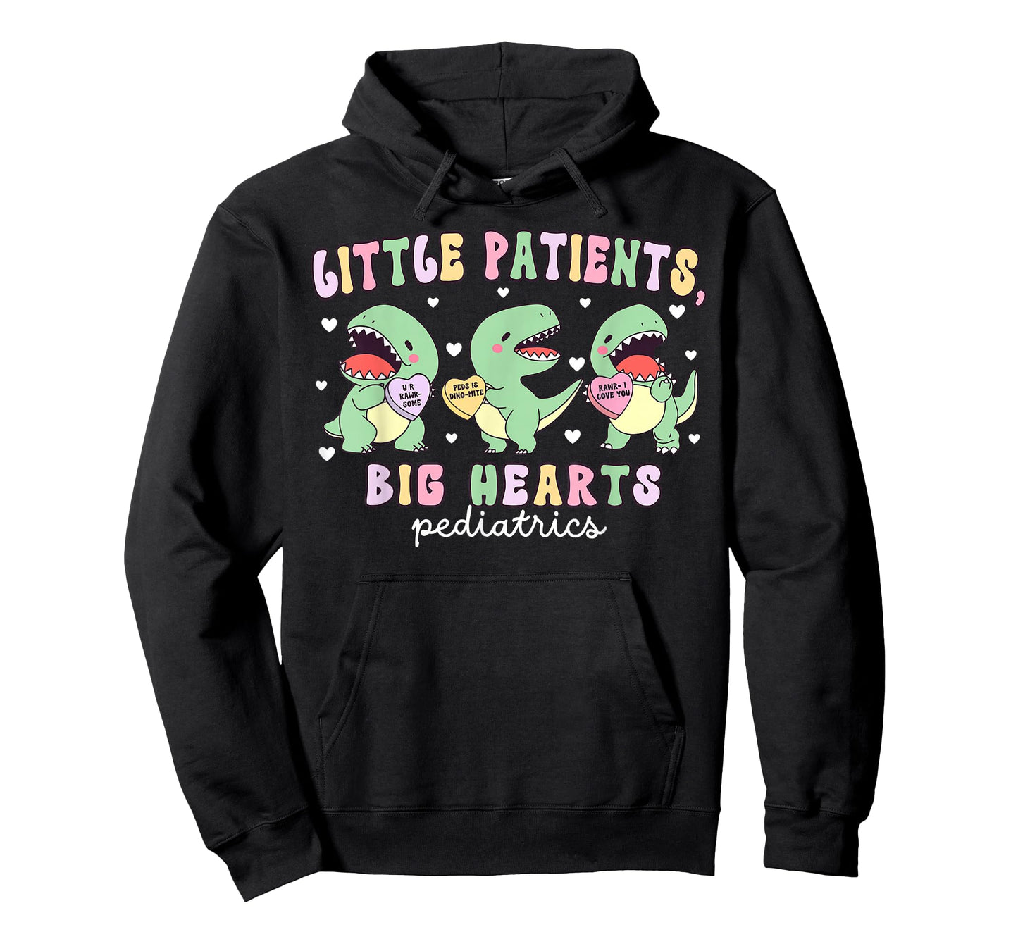 Pediatrics Nurse Dinosaur Candy Heart Valentines Day PEDS T-Shirt