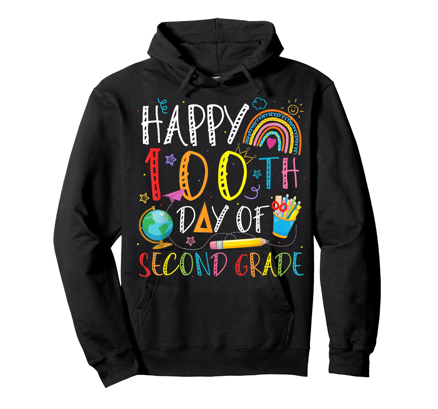 Happy 100th Day of 2nd Grade Kids Teacher 100 Days Rainbow T-Shirt