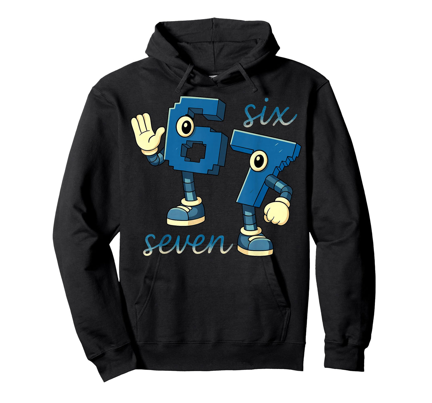 Retro Six Seven Number Meme Brainrot Gift for Men Women Kids T-Shirt