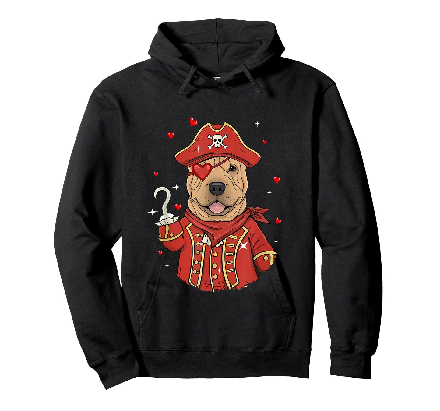 Shar Pei As Pirate Valentine's Day Matching Owner Kids T-Shirt