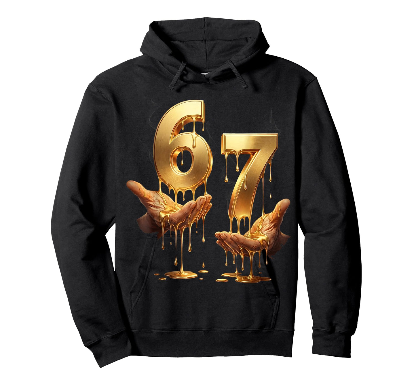 67 Hands Six Seven 6 7 Gold Drip Teens Boys Kids Dripping 67 T-Shirt