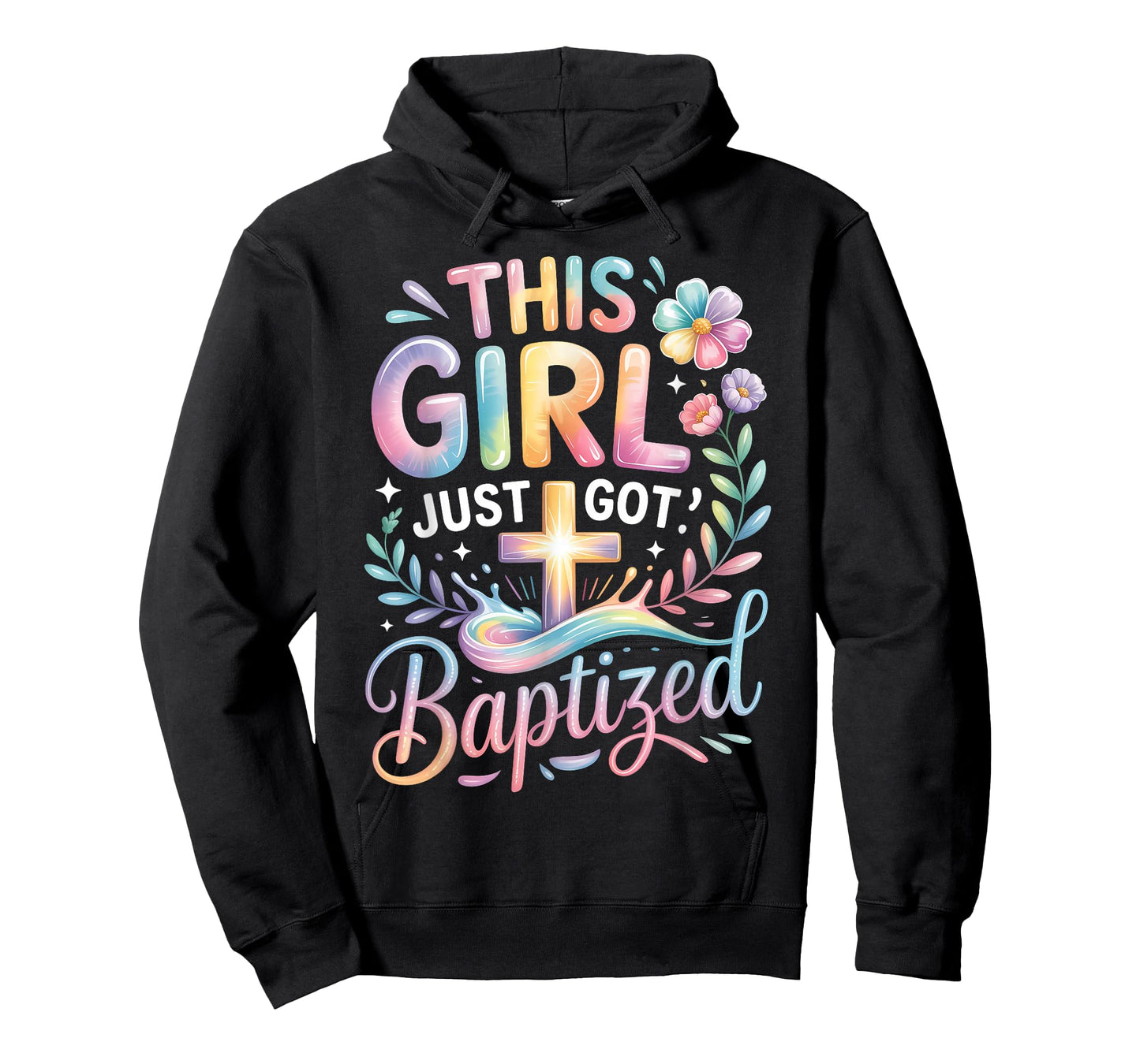 Baptism This Girl Just Got Baptized Christian Cross Pastel T-Shirt
