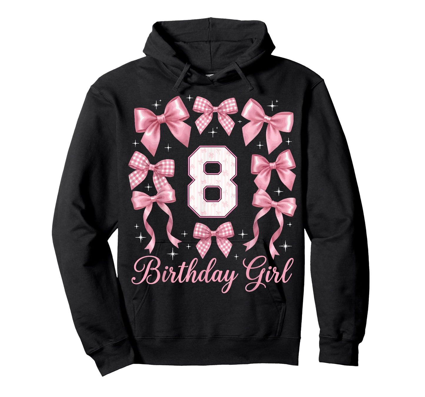 8th Birthday Shirts for Girls Coquette Bow Eight 8 Year Old T-Shirt