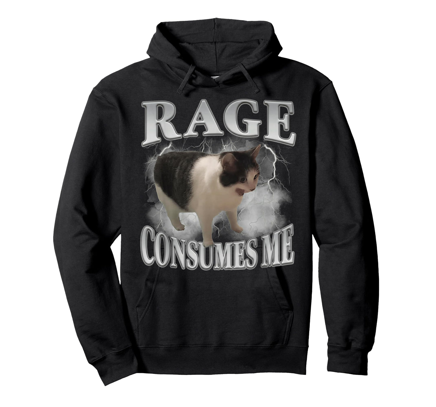 Rage Consumes Me Funny Cat Meme Men Women Novelty T-Shirt