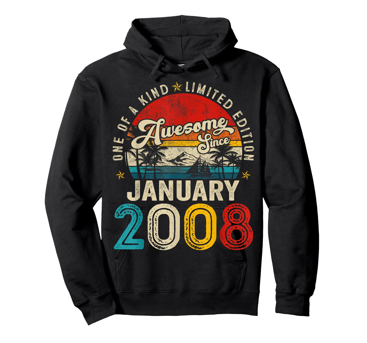 18 Years Old Awesome Since January 2008 18th Birthday Boys T-Shirt