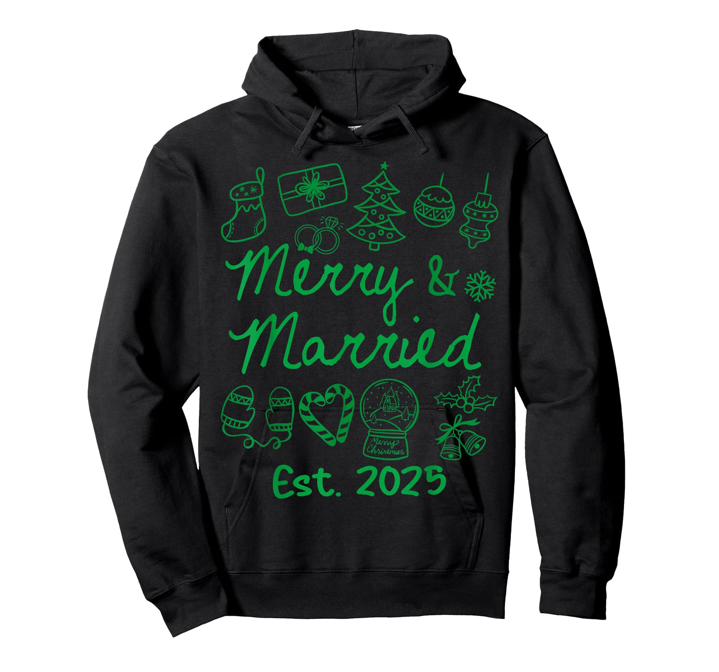 Merry and Married Est 2025 Christmas Couples Matching Group T-Shirt