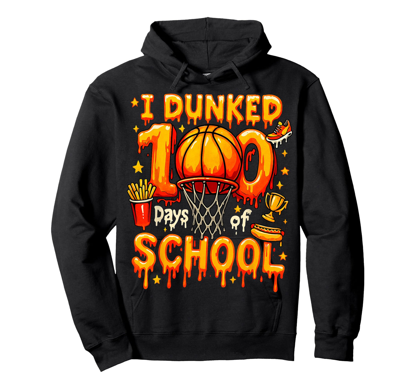 I Dunked 100 Days of School Basketball Drip Boys Kids T-Shirt