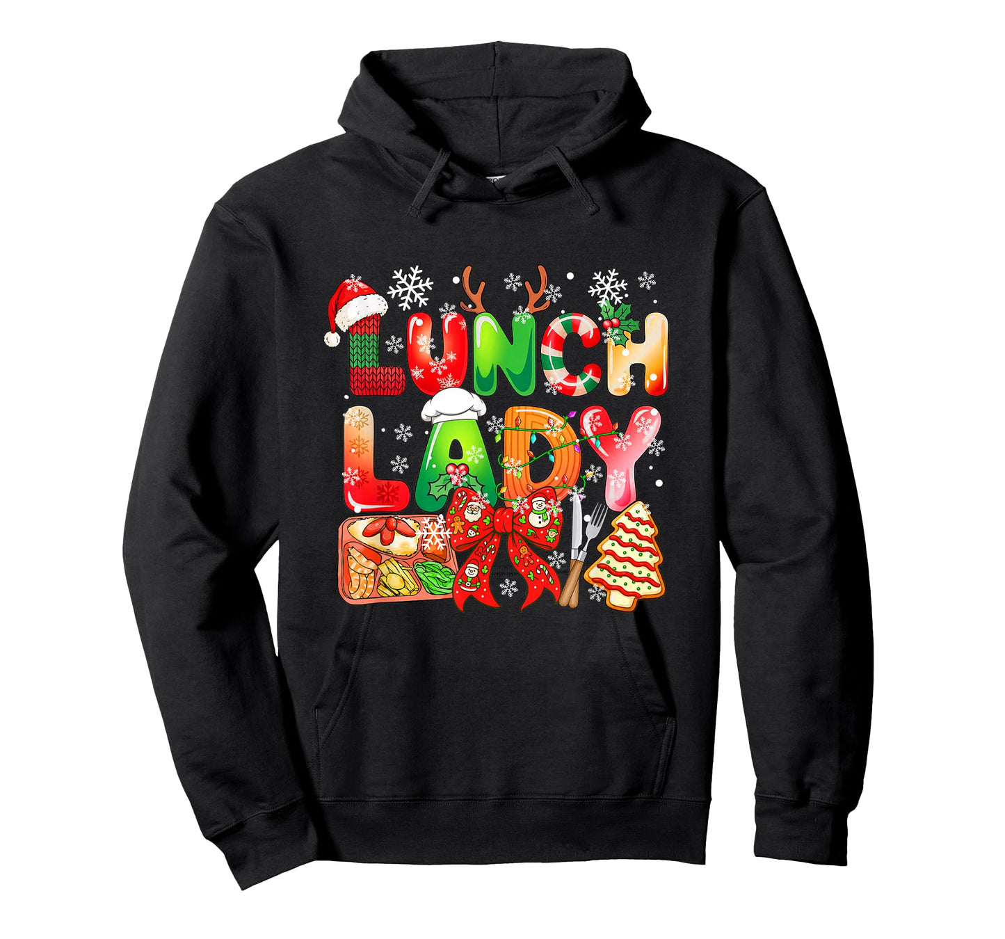 Lunch Lady Job Tools Colorful Costume Bow Tie Xmas Group T-Shirt