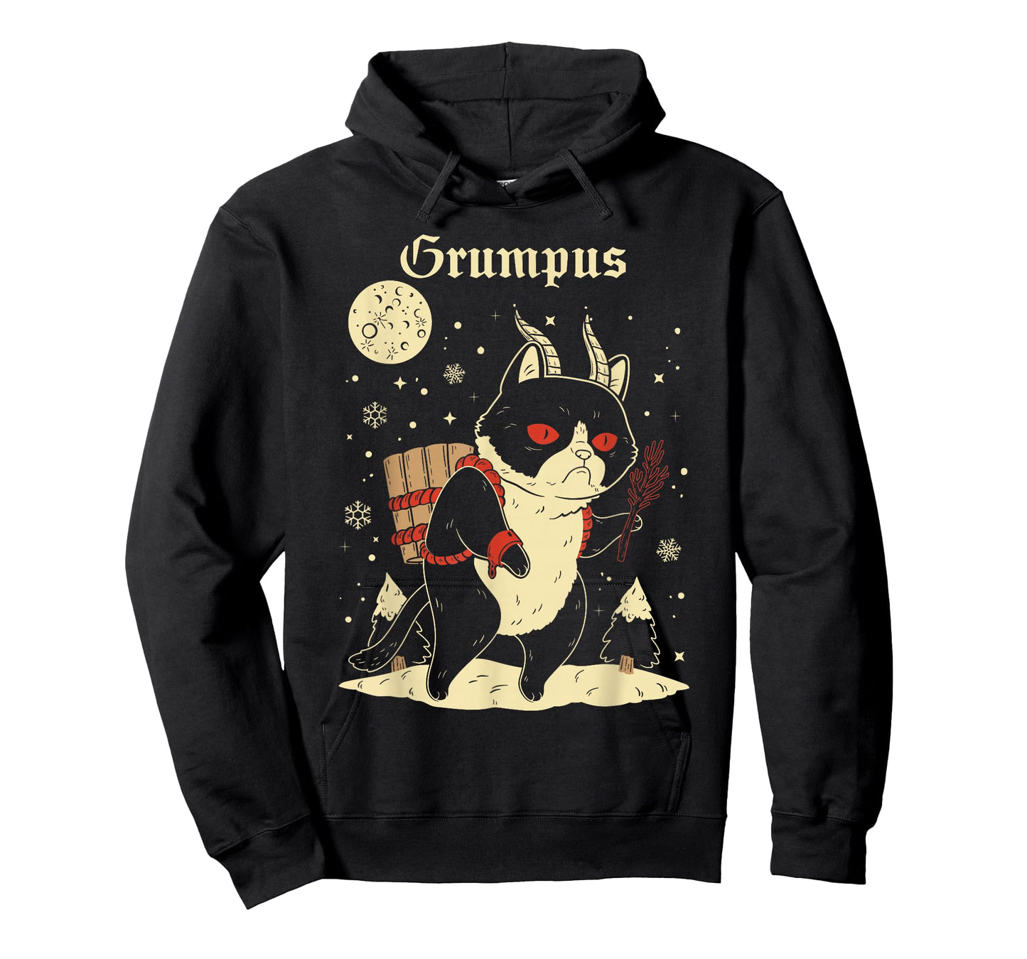 Krampus Cat Christmas Evil Monster Grumpy Kitten Creepy Xmas T-Shirt