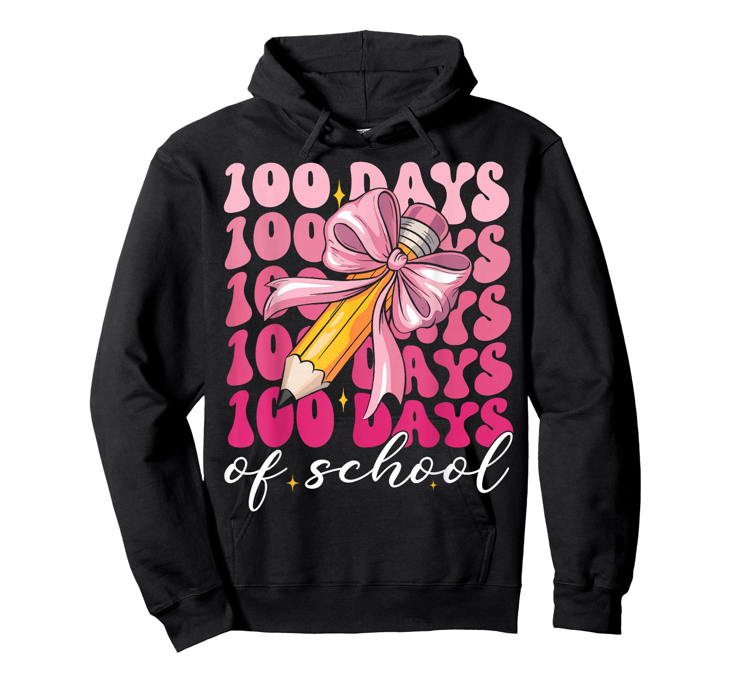 100 Days of School Girls Coquette Pink Bow Teacher Student T-Shirt