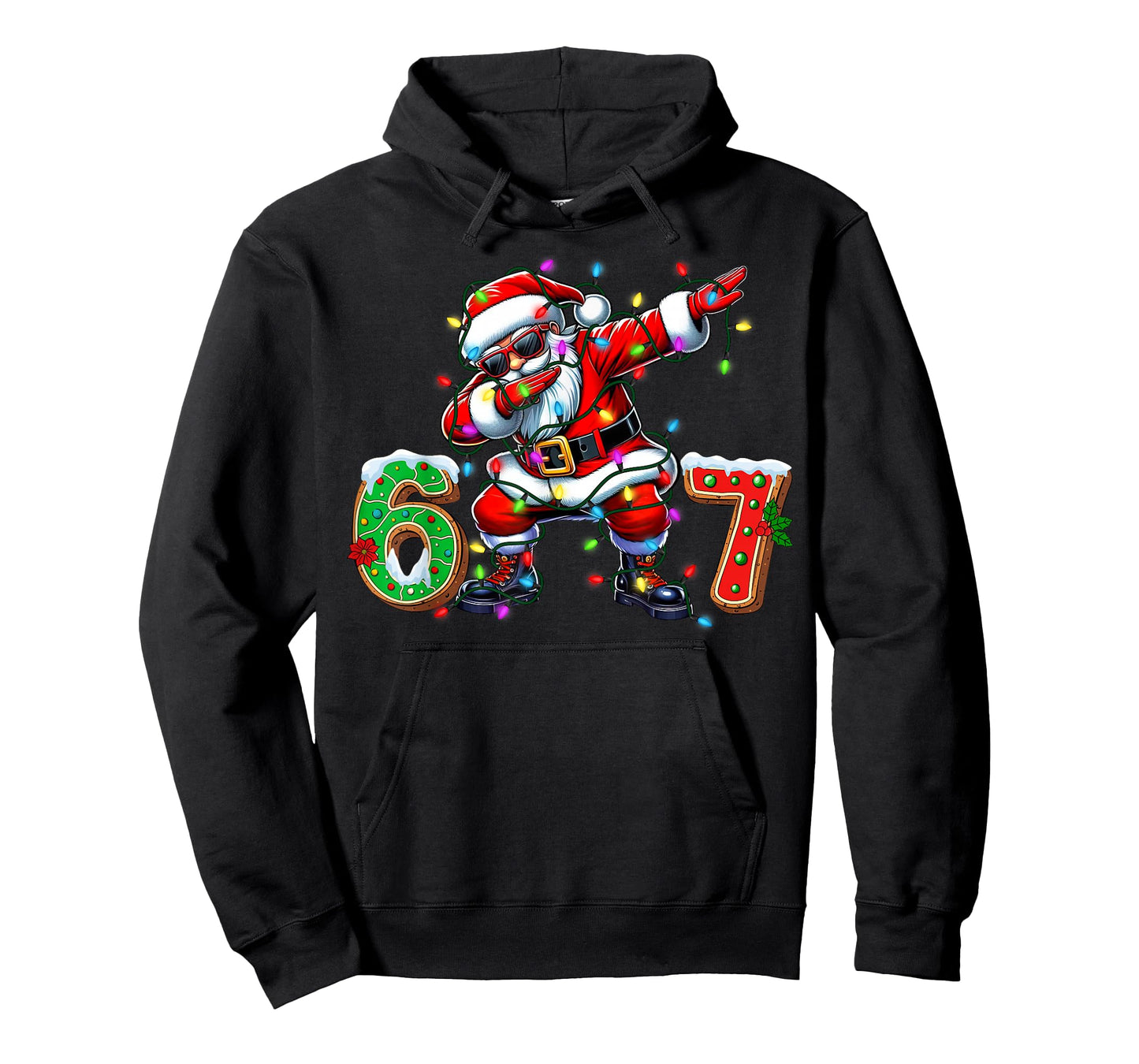 67 Six Seven Funny Dabbing Santa Christmas 6 7 Meme Men Kids T-Shirt