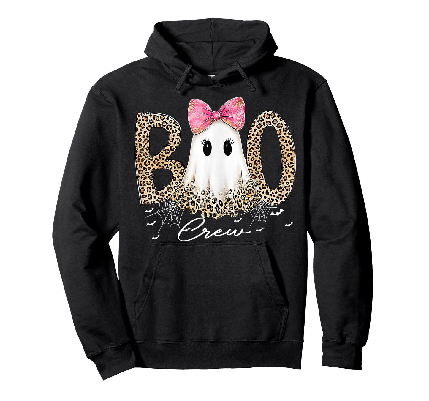 Preppy Leopard Boo Boo Crew Funny Ghost Halloween Women T-Shirt