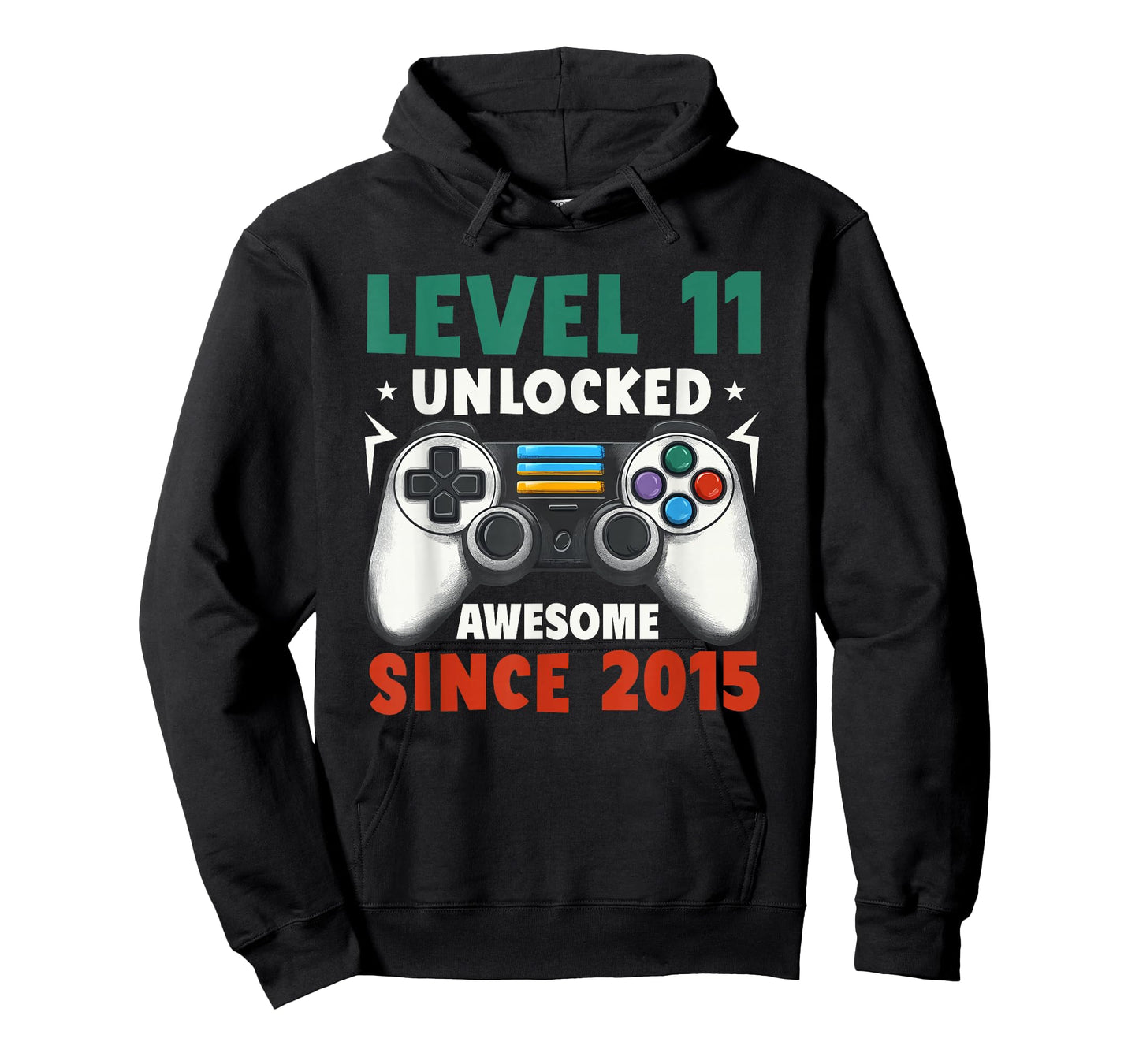 Level 11 Unlocked Awesome Since 2015 11th Birthday Gaming T-Shirt
