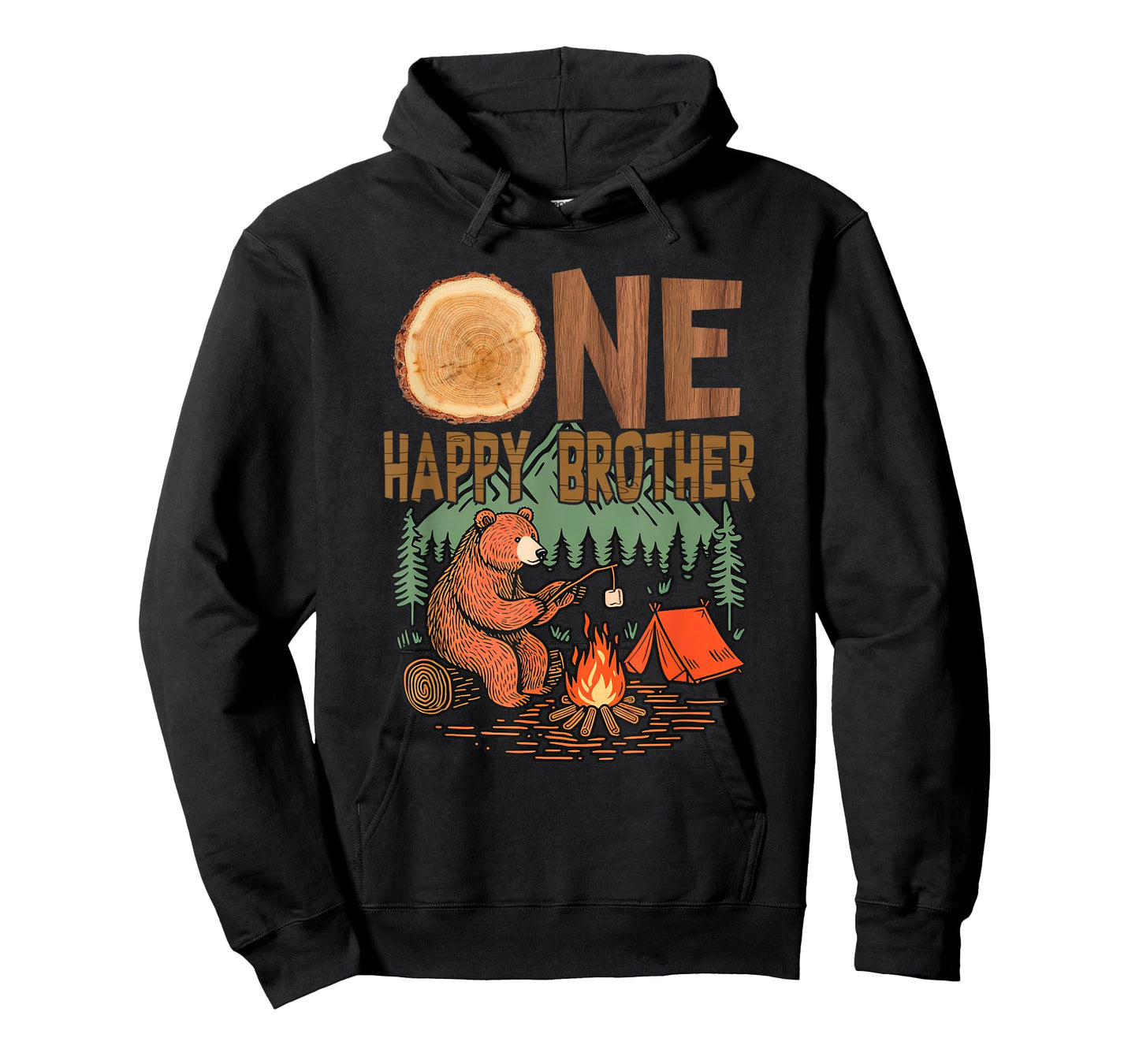 One Happy Brother Camper 1St Birthday Camping Bear T-Shirt
