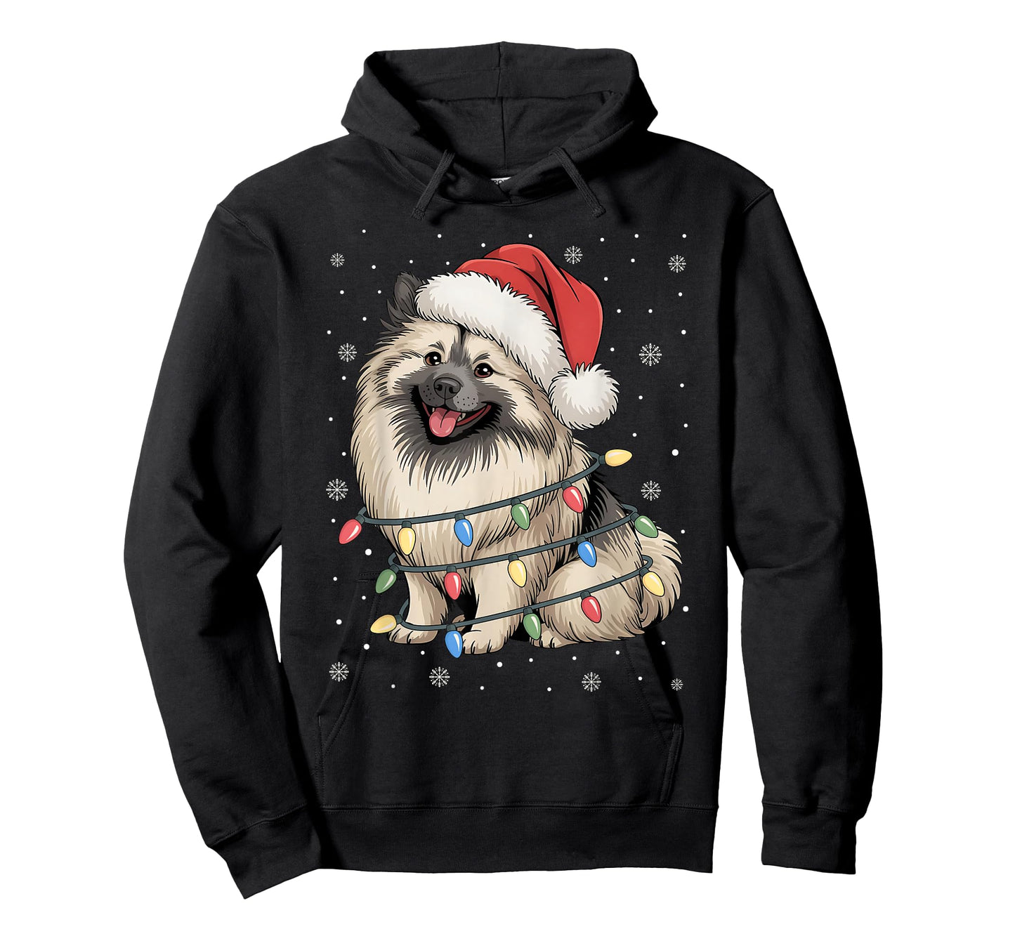 Keeshond Dog Tree Lights Christmas Sweater Xmas Pet Dogs T-Shirt