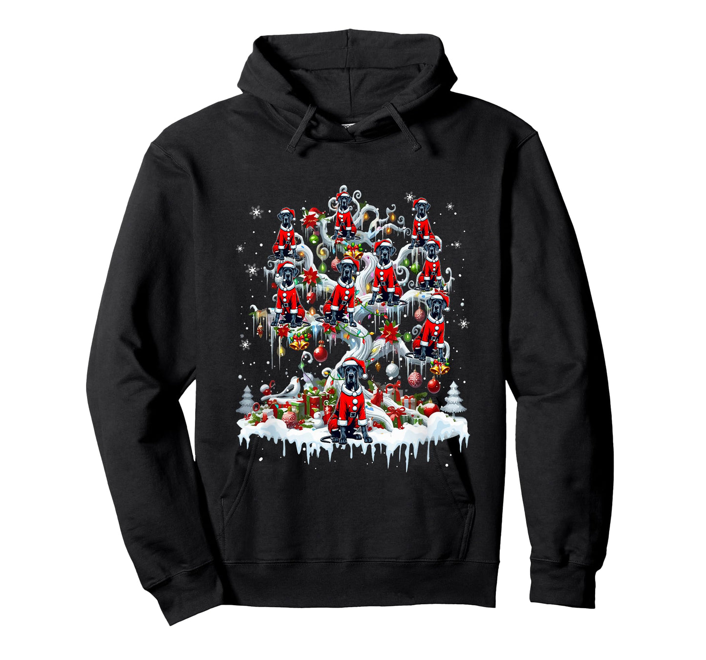 Group Santa Great Danes On Christmas Tree Owner Kids T-Shirt