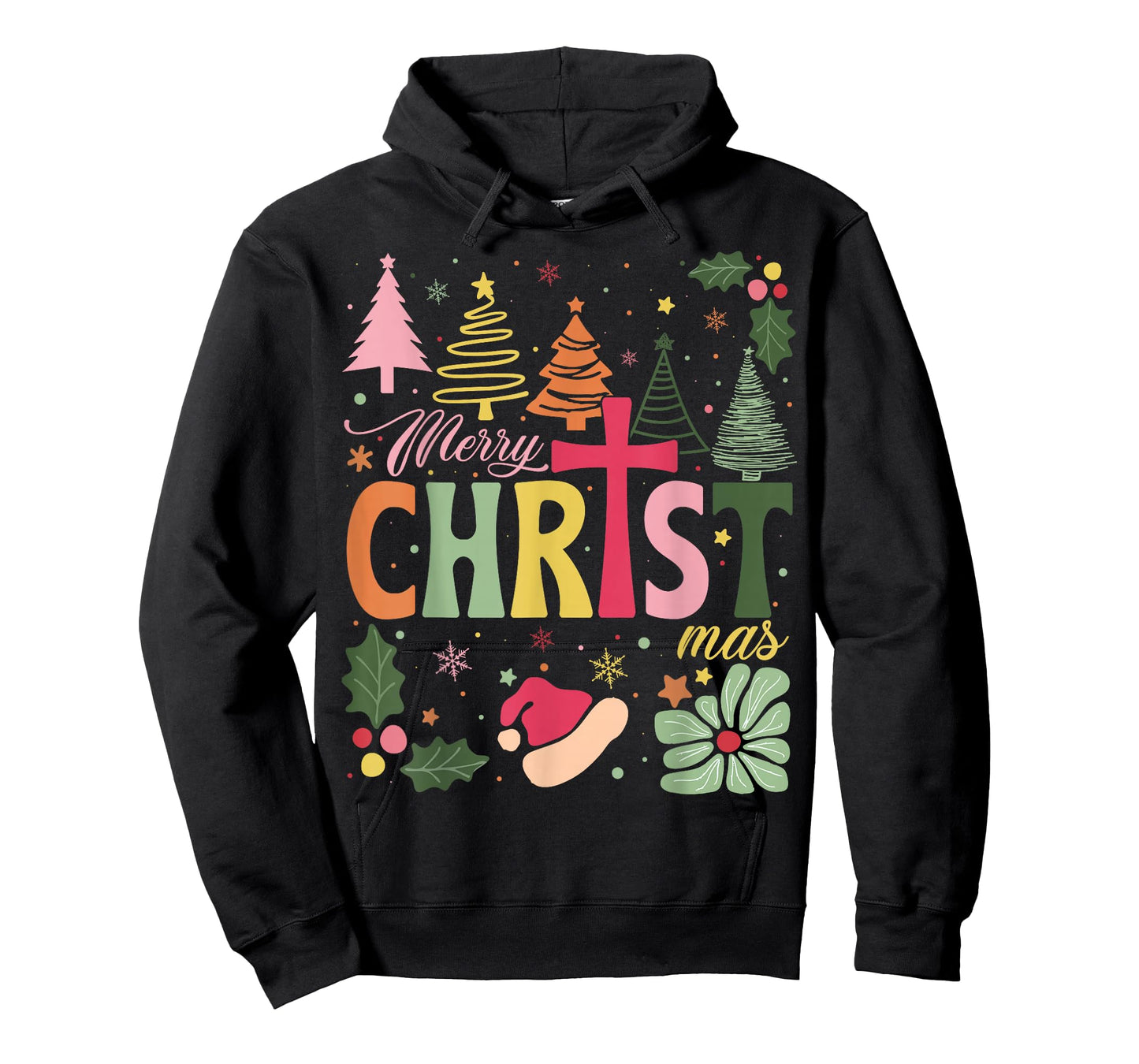 Merry Christ mas Boho Floral Religious Christian Jesus Xmas T-Shirt