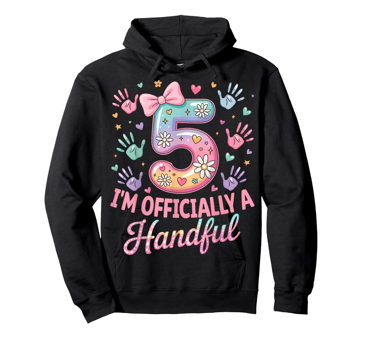 Kids I'm Officially A Handful Five 5th Birthday Girls Boys T-Shirt