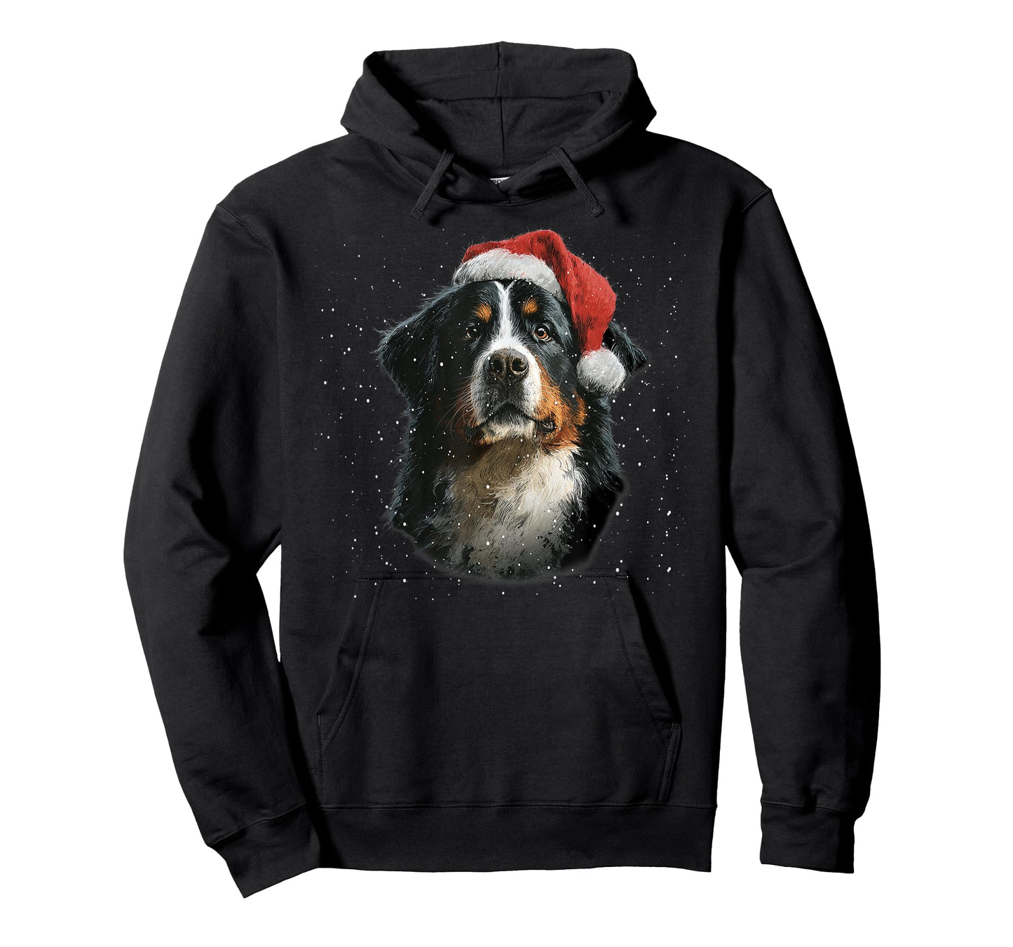 Fun Bernese Mountain Dog Christmas Lights Santa Hat T-Shirt