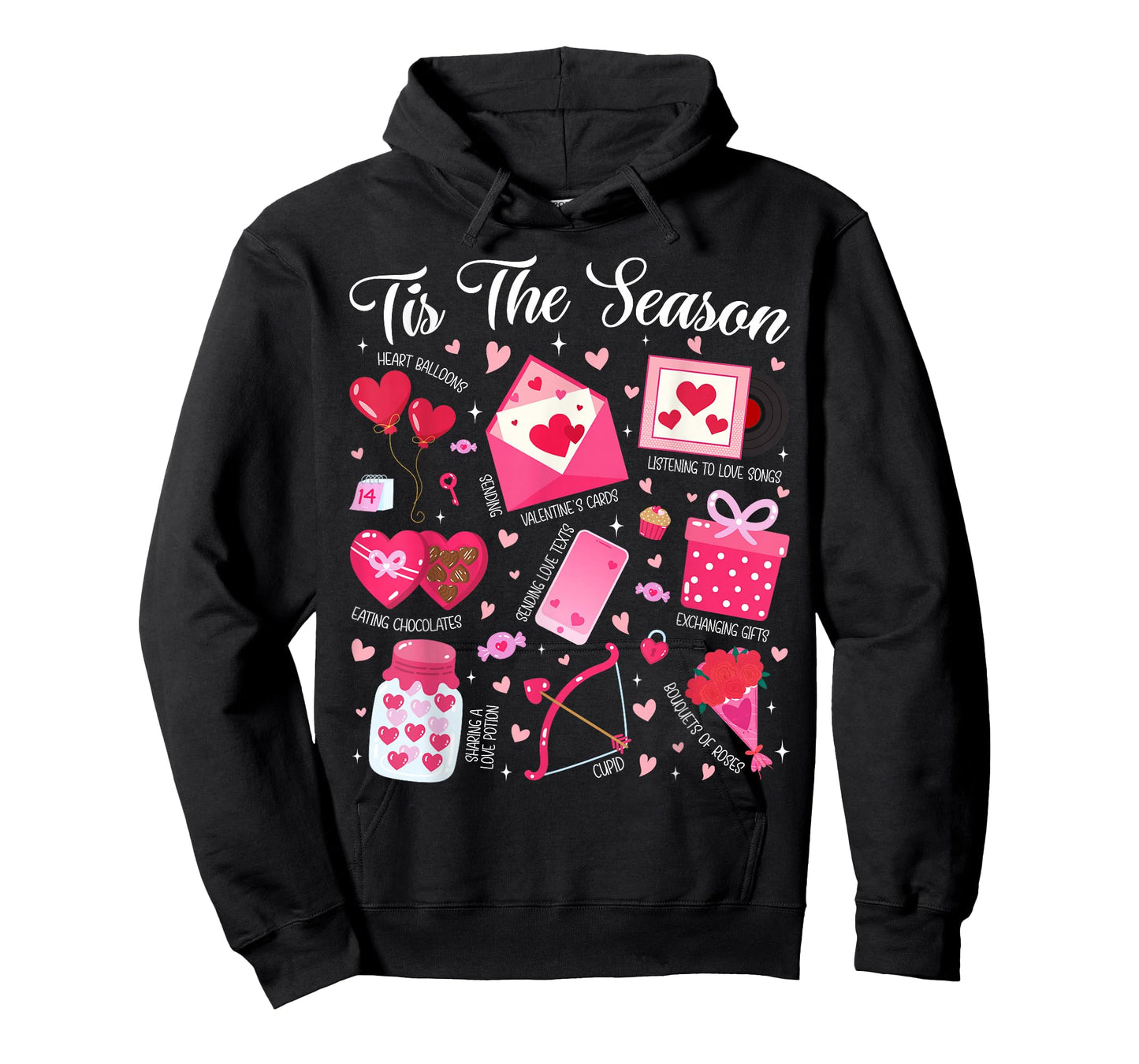 Retro Tis The Season Funny Valentine Heart Balloons Gift T-Shirt