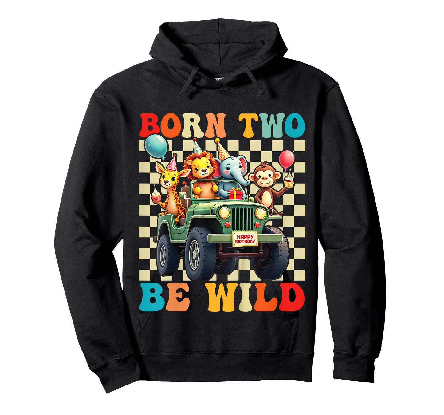 Born Two Be Wild 2nd Birthday 2 Year Old Birthday Zoo Safari T-Shirt