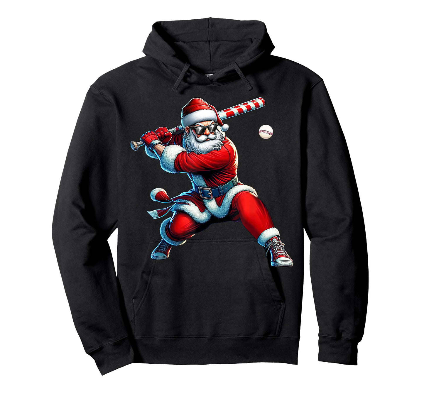 Santa Playing Baseball Men Boys Christmas Baseball Player T-Shirt