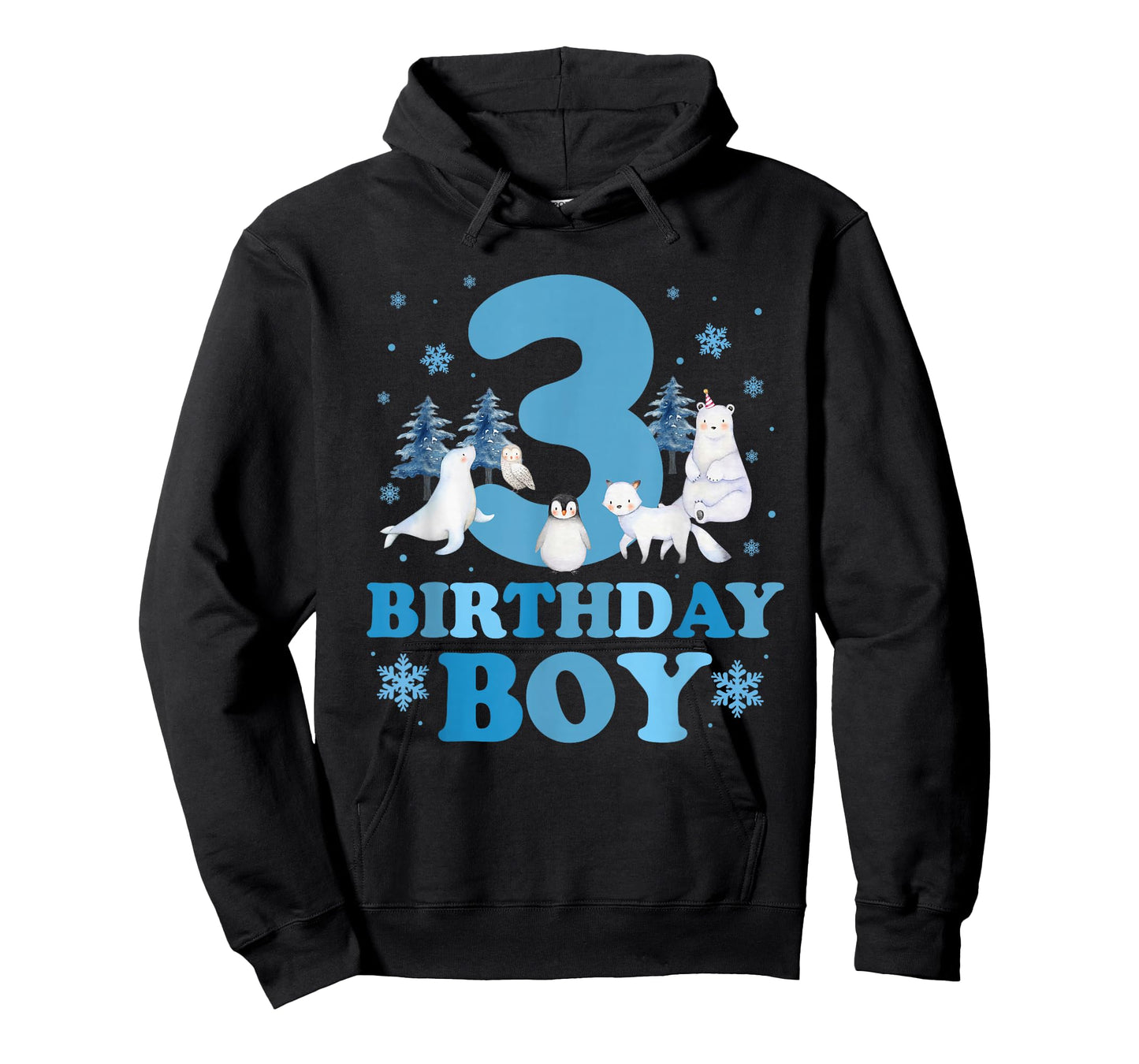 Winter 3rd Birthday Boy Arctic Animals 3 Year Old Birthday T-Shirt