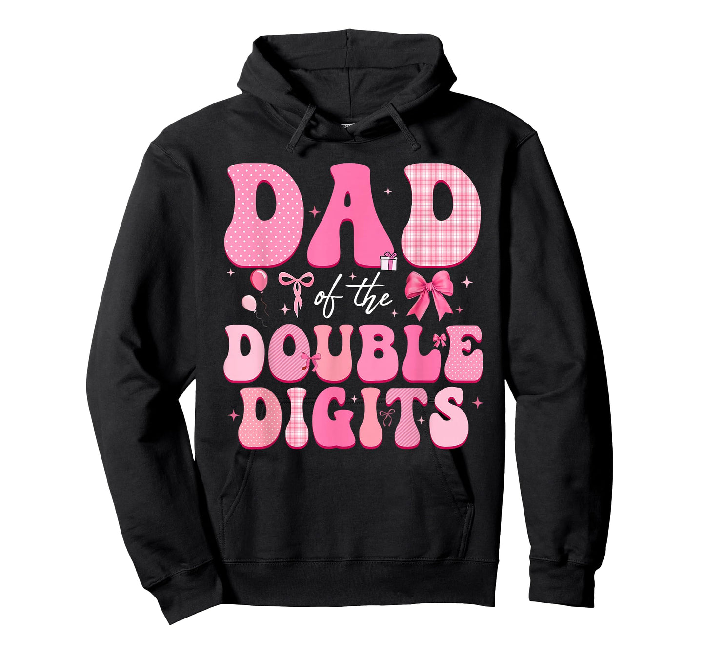 Dad of The Double Digits Cute Pink Bow 10th Birthday Girl T-Shirt