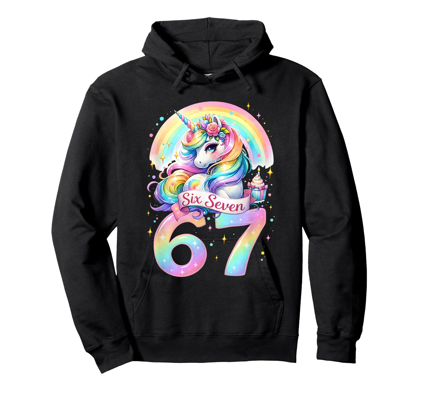67 Unicorn for Girls Six Seven Meme Brainrot Funny Kids Girl T-Shirt