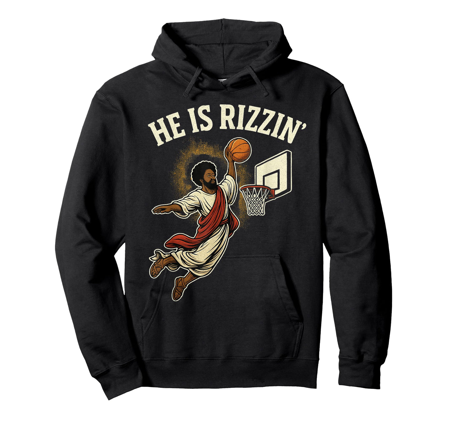 He is Rizzin' Dunk Afro Jesus Basketball Hoops T-Shirt