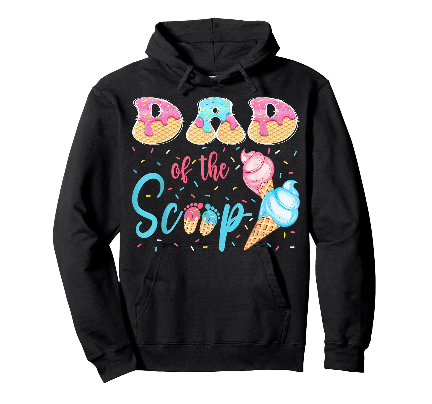 Dad of The Scoop Ice Cream Gender Reveal Baby Shower T-Shirt