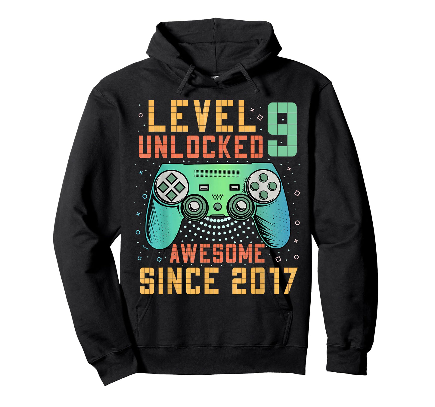 Level 9 Unlocked Awesome Since 2017 9th Birthday Boy T-Shirt