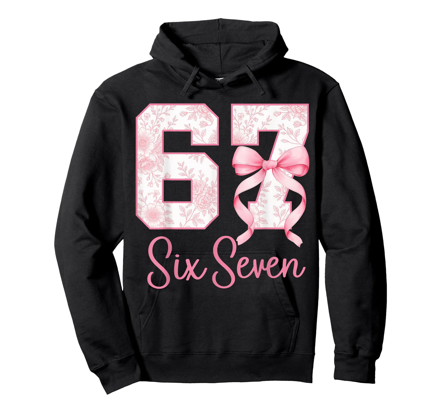 Coquette Bow Number 67 Funny Meme Pink Floral Women Girls T-Shirt