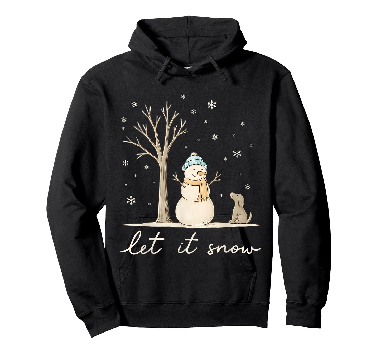 Let It Snow Christmas Snowman Winter Christmas Dog Lovers T-Shirt