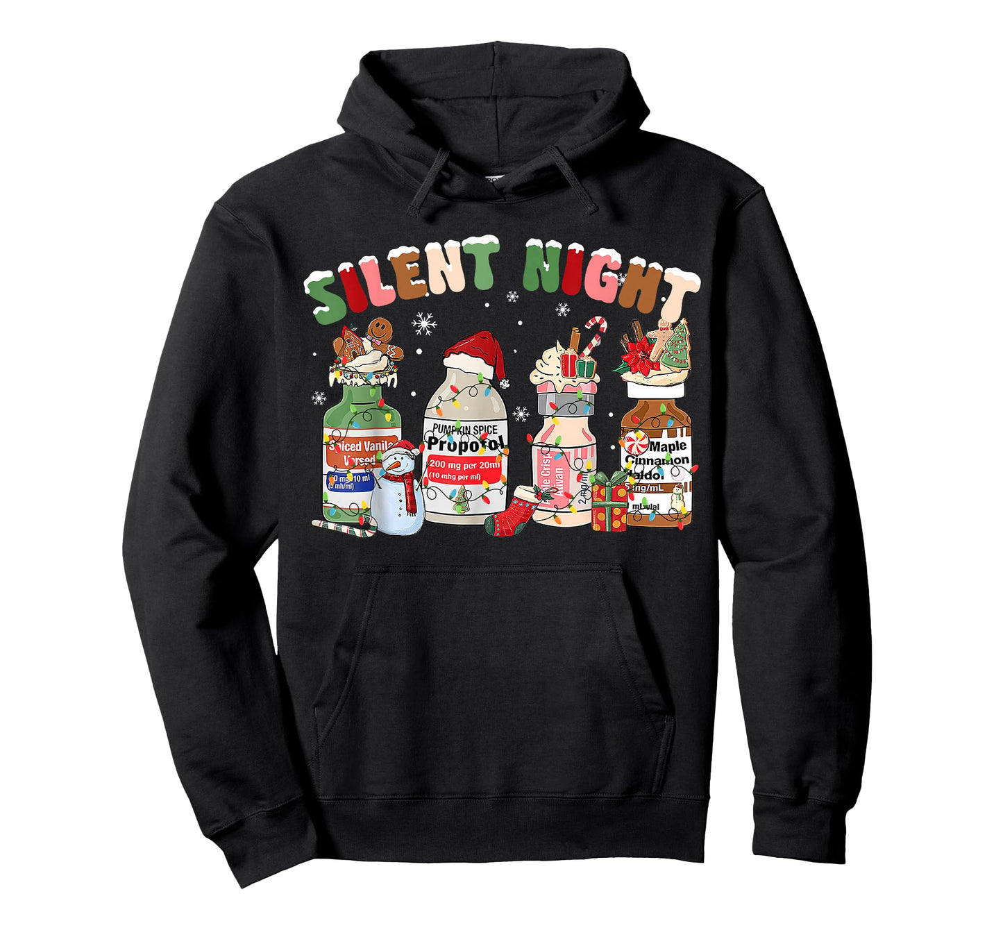 Funny Santa Propofol Silent Night ICU Nurses Merry Christmas T-Shirt