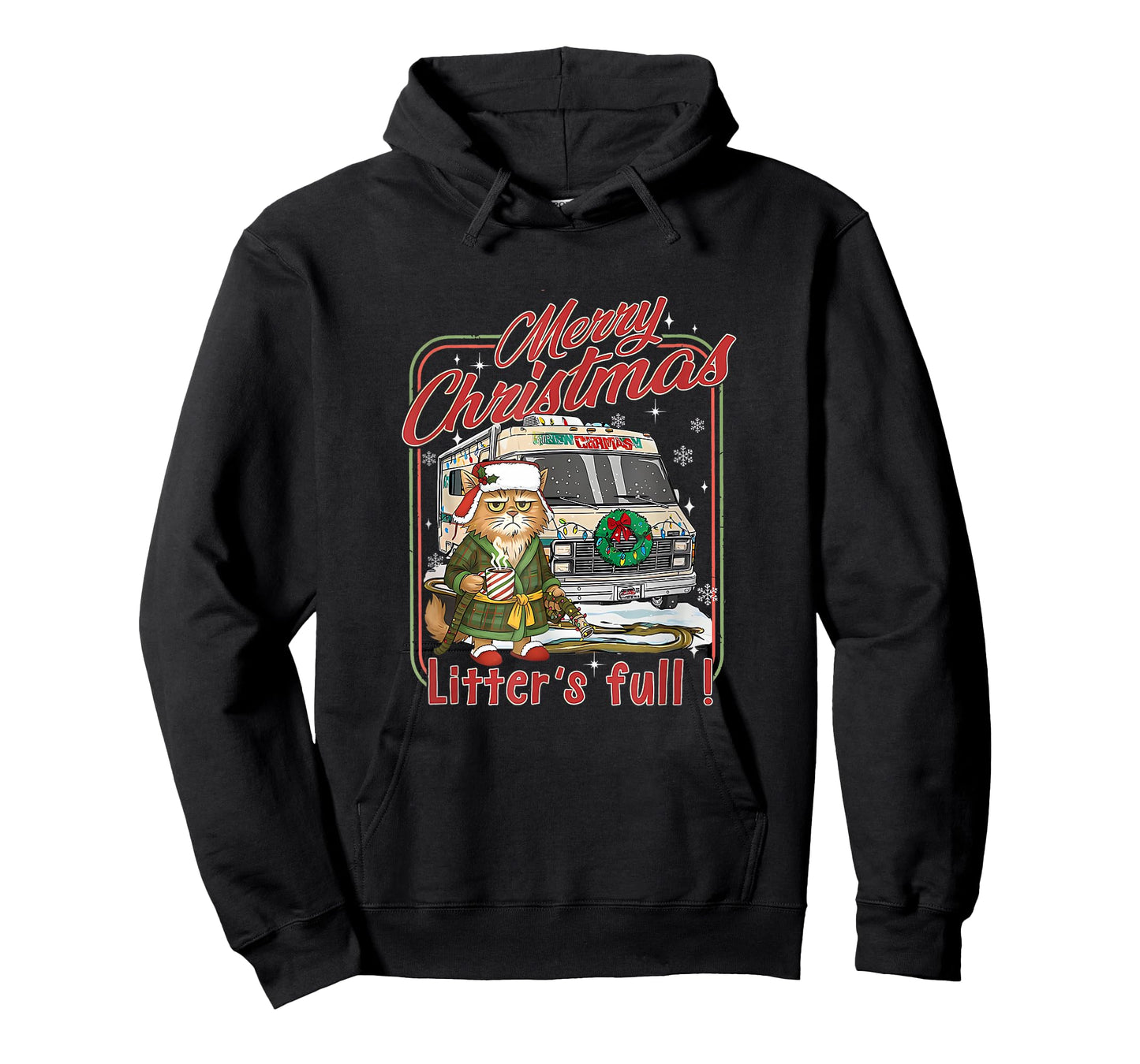 Litter’s Full Funny Cat Lovers Christmas for Men Women Kids T-Shirt