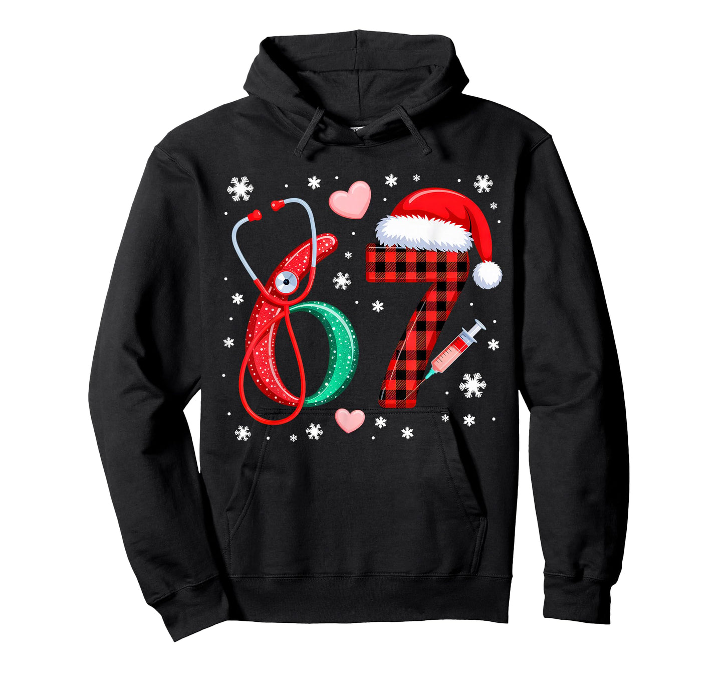 Funny 67 Meme Nurse Six Seven Nursing Festive Christmas T-Shirt