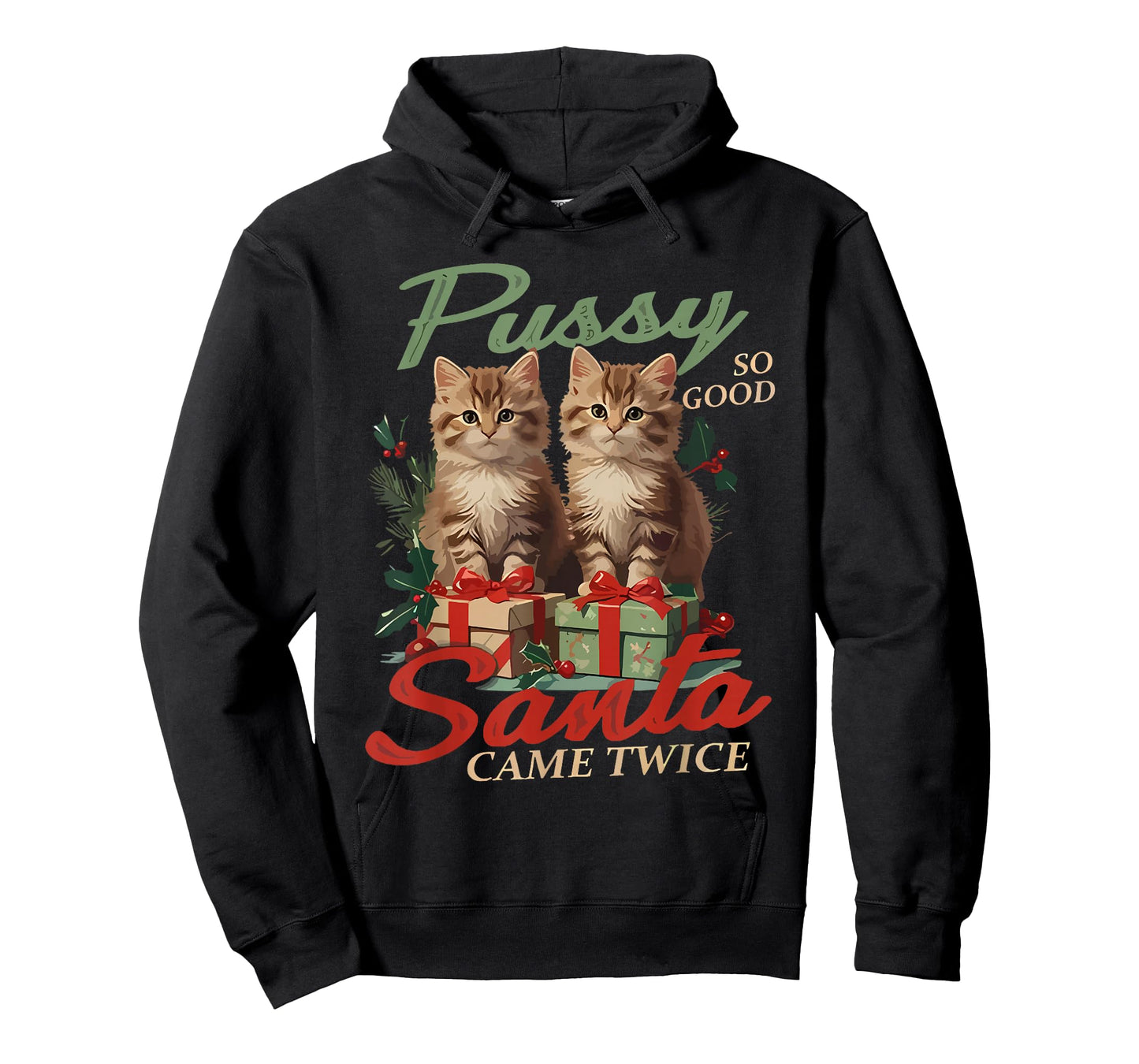 Raunchy Christmas Cat Naughty Funny Gag Prank Humor T-Shirt