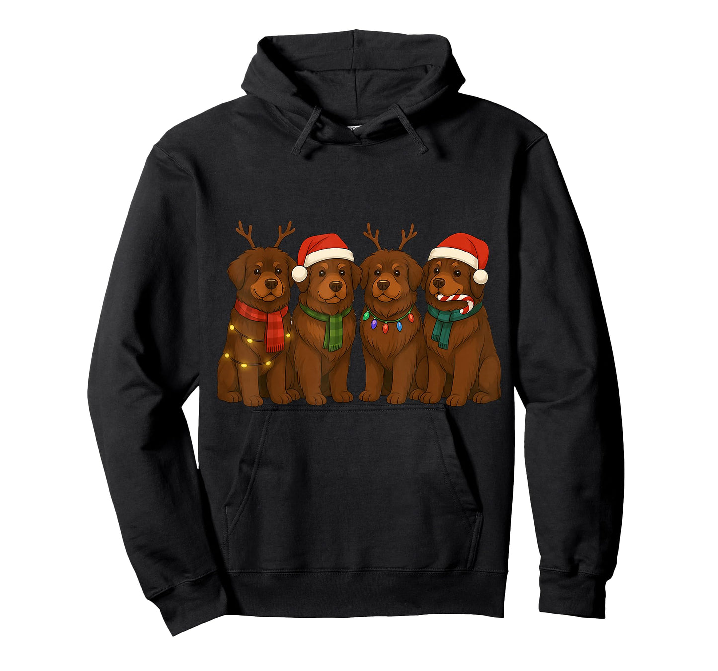 Newfoundland Santa Hat Tee Dog Merry Christmas T-Shirt