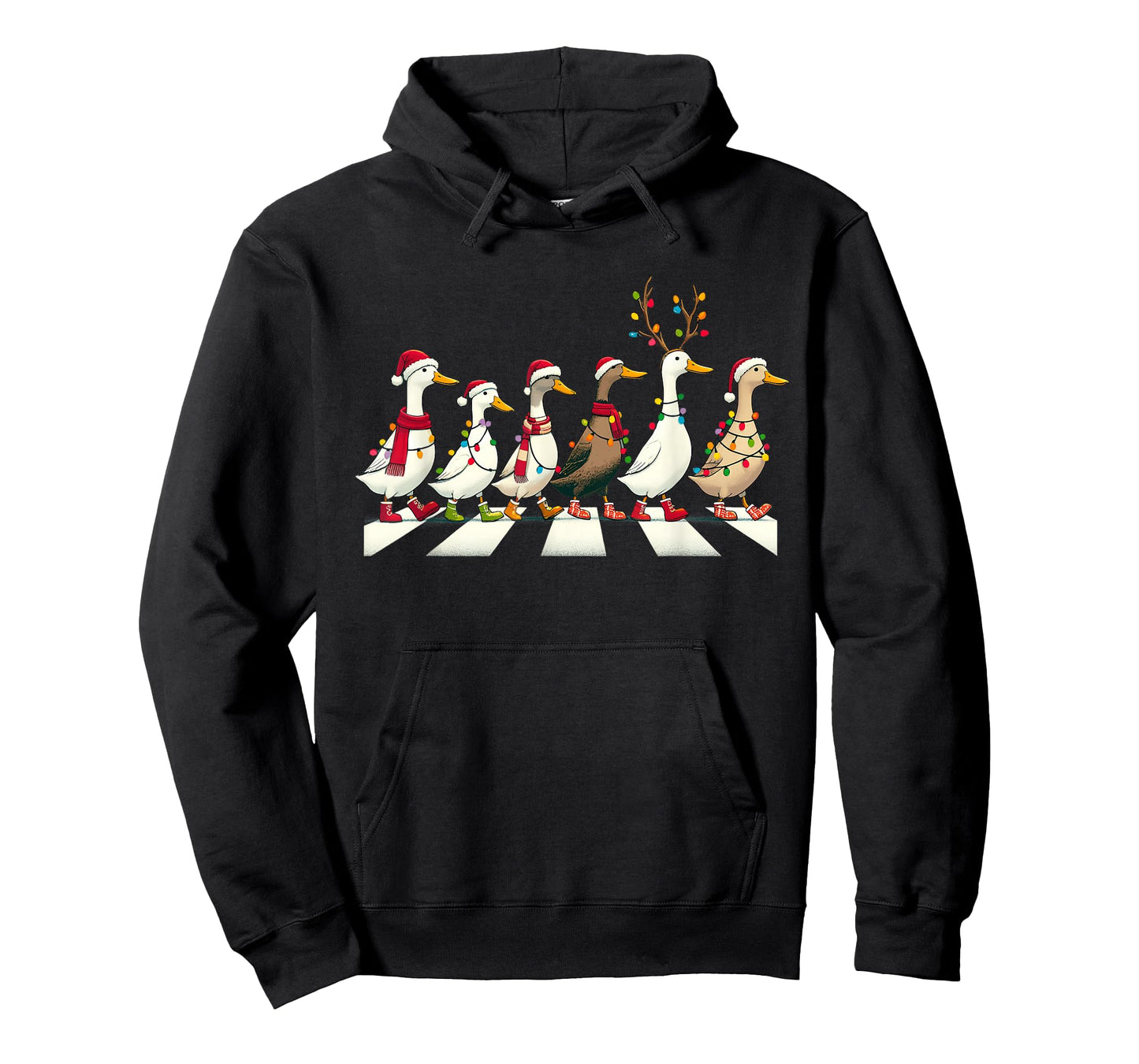 Ducks Christmas Lights Santa Hat Reindeer Xmas Farm Animal T-Shirt