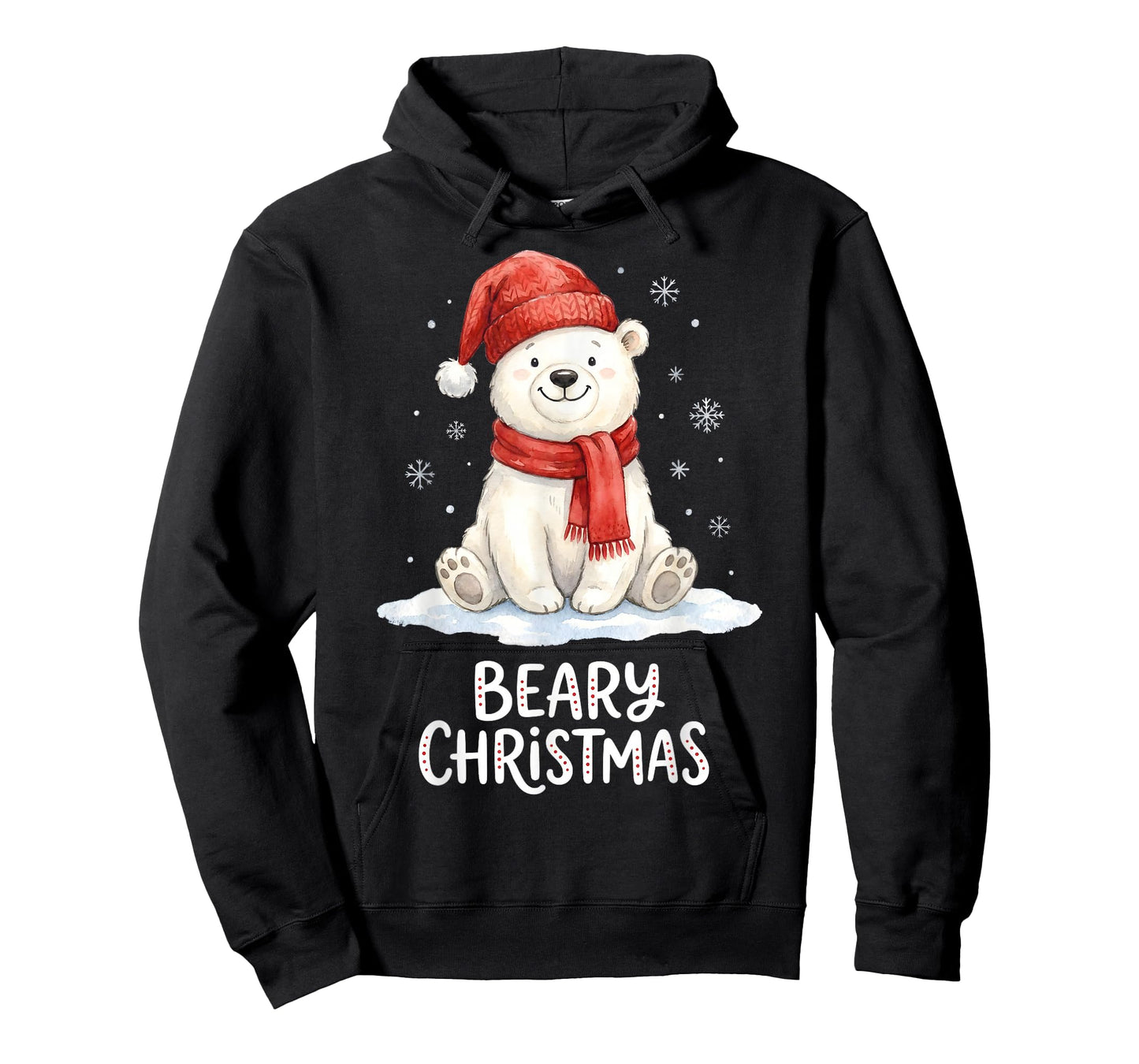 Cute Beary Christmas Polar Watercolor Xmas Holiday T-Shirt