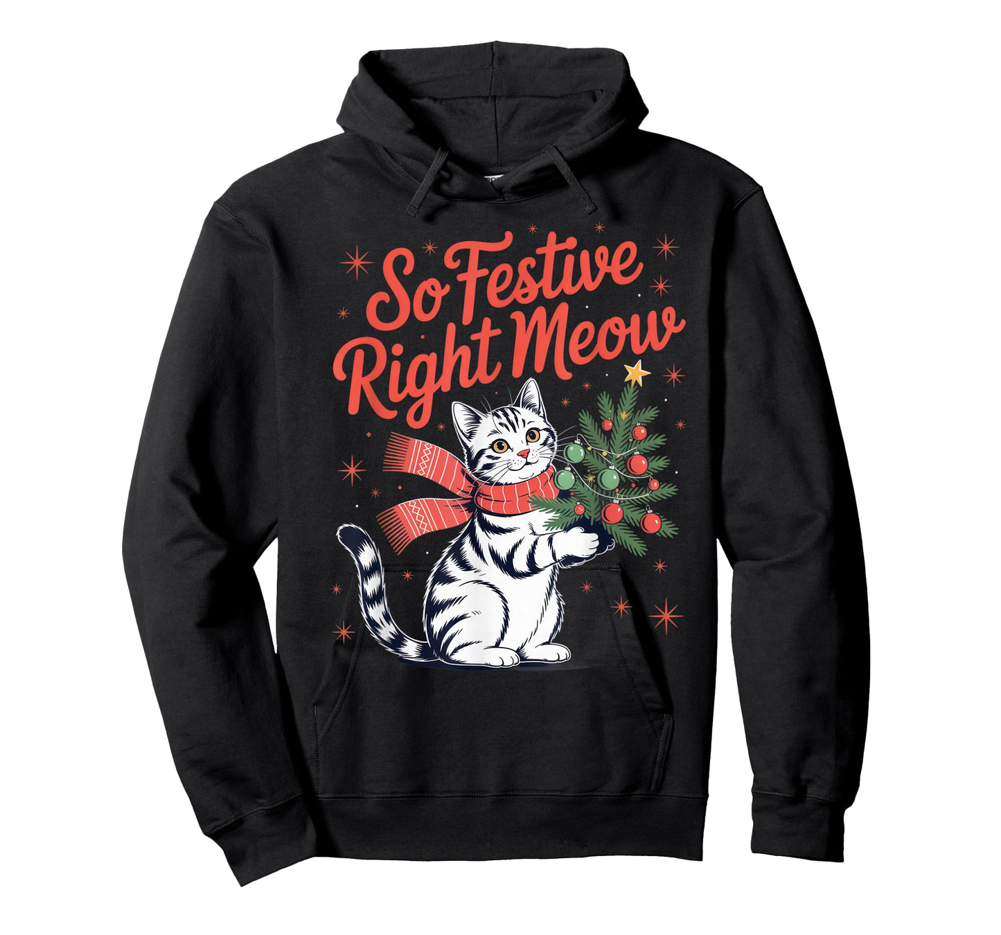 So Festive Right Meow Cat Lovers Celebrating Christmas T-Shirt