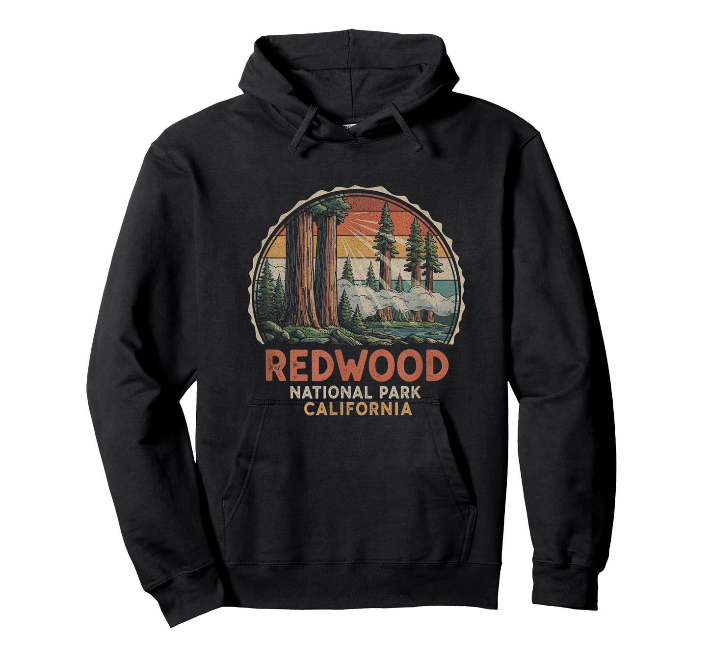 Redwood National Park California Drawing Art T-Shirt